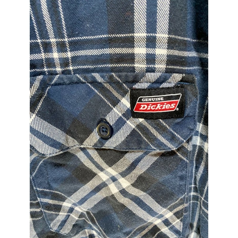 Dickies Button Up Shirt‎ Adult 2XL Blue White Black Plaid Casual Mens. - Picture 5 of 9